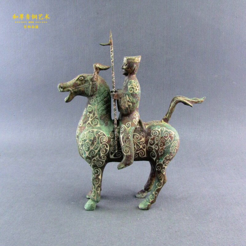 仿古青铜器错银战马工艺品家居摆件艺术礼品公司装饰品