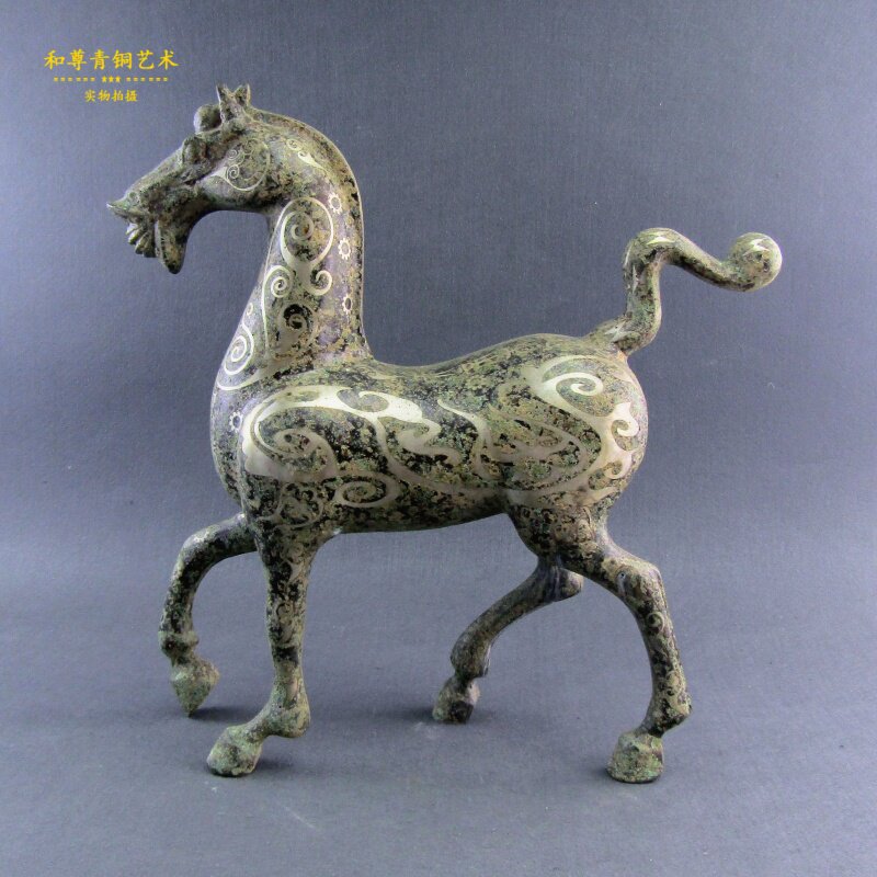 香港仿古青铜器青铜马家居摆件别墅装修老板办公室摆设品
