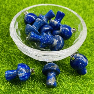 天然石水晶蘑菇吊坠饰品 DIY项链耳饰男女情侣时尚挂件仿真蘑菇饰