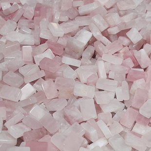 天然玉石粉水晶长方形玉石块 DIY饰品配件镶嵌材料手工艺品裸石块