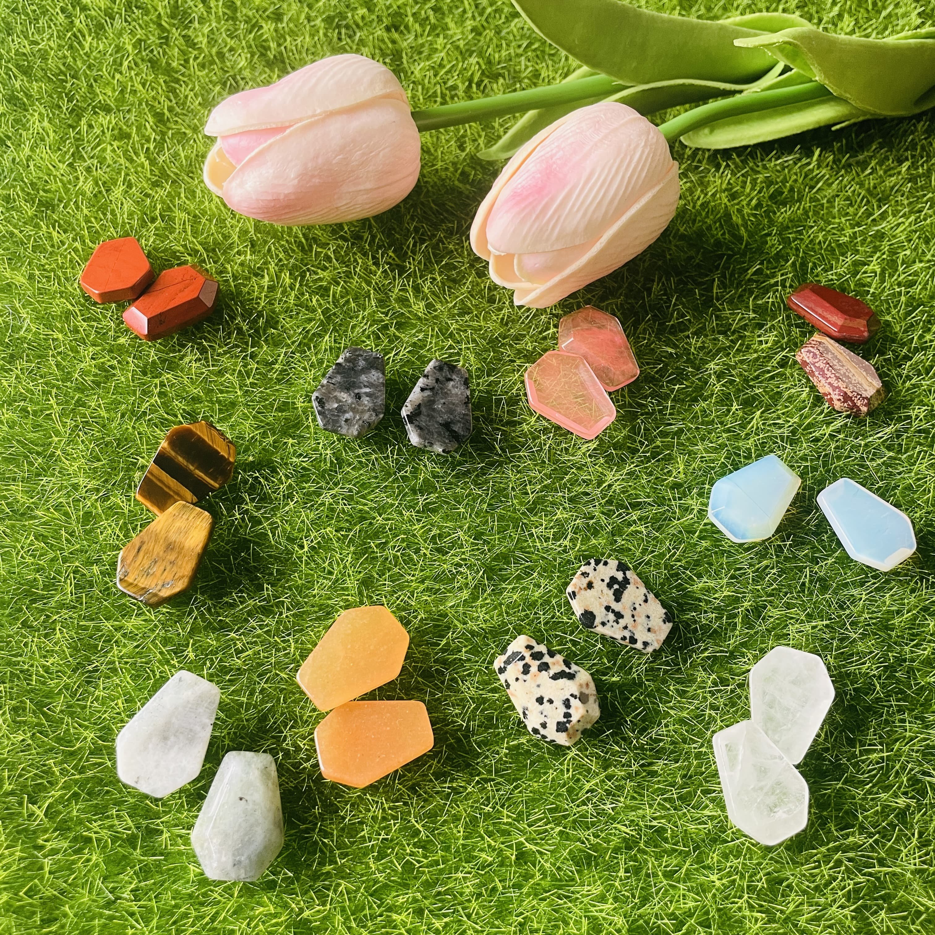 天然水晶迷你棺材盖手工抛光玉石升棺发财饰品配件手工项链耳饰品