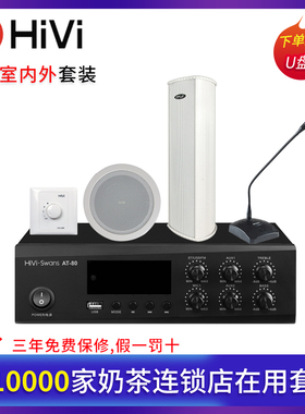 Hivi/惠威 TD205/C8032吸顶喇叭室外音柱服装茶饮店背景音乐套装