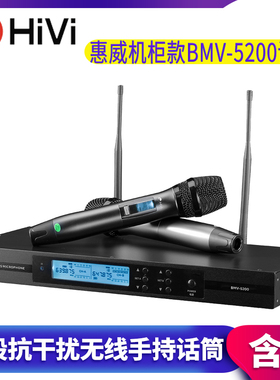 惠威BMV5200无线麦克风一拖二家用K歌会议专用手持话筒U段防啸叫