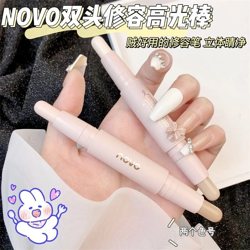 NOVO修容棒笔防水脸部泪沟提亮自然哑光高光鼻影双头修容初学者