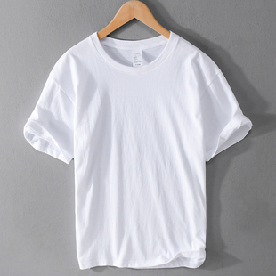 纯棉短袖t恤男夏季宽松休闲男装上衣简约百搭全棉打底衫半袖体恤