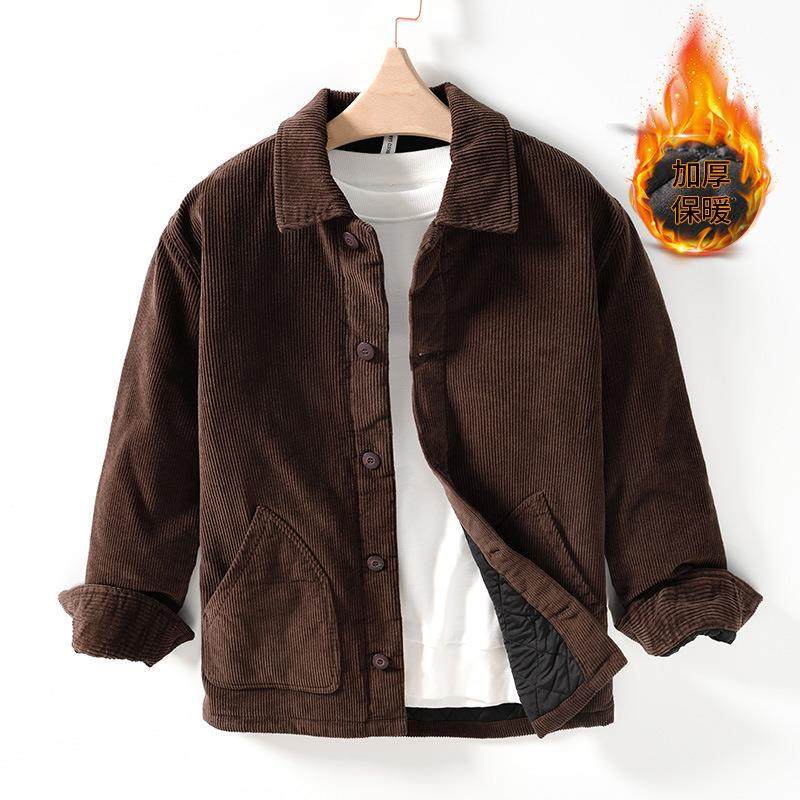 灯芯绒夹克棉服男冬季加厚保暖