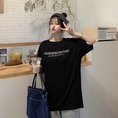 實拍  韓版新款夏季女上衣寬鬆半袖ins潮