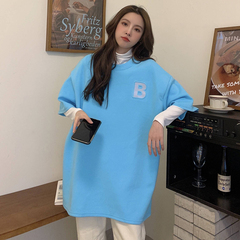 Real shot short sleeve T-shirt women's summer new Korean fashion medium length top large women's wear