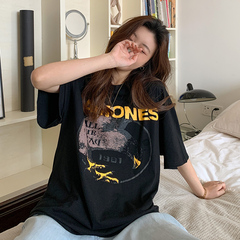 Real shot net red ins super fire chic short sleeve women's T-shirt summer Korean fashion missing loose student half sleeve top