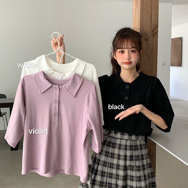 Real shot short sleeve T-shirt women's summer fashion new loose Korean students' top women's wear