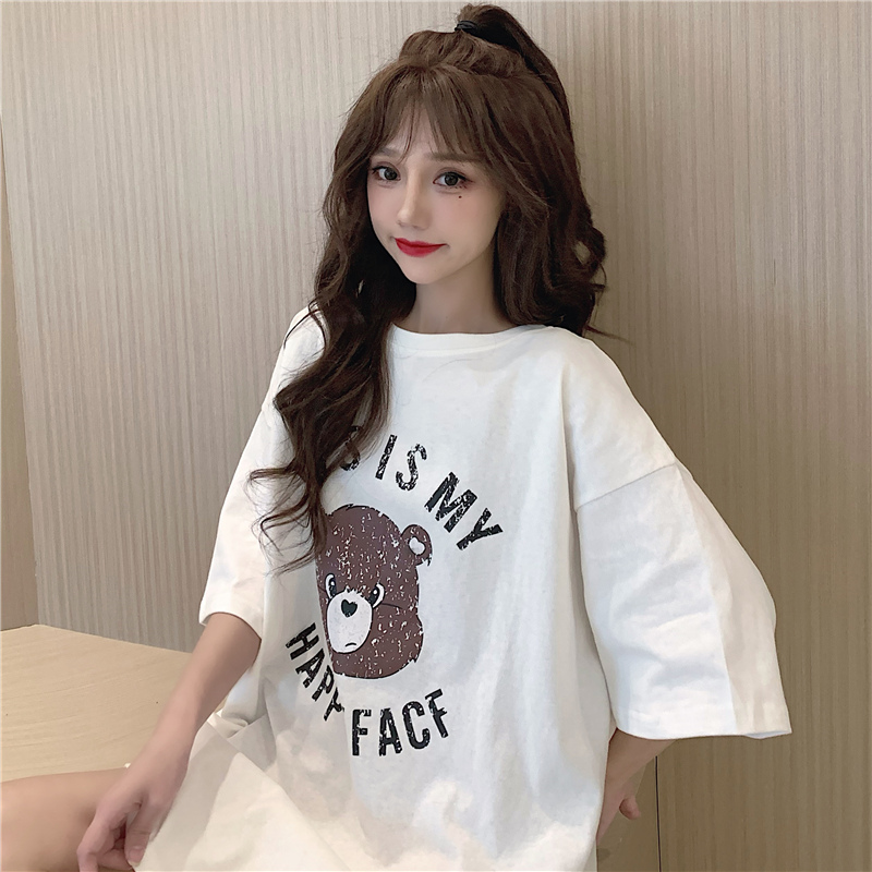 Real shot short sleeve T-shirt girl