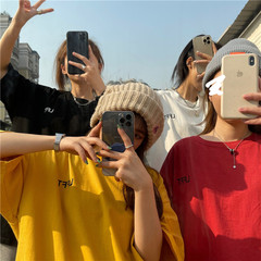 實拍 夏季短袖寬鬆五分袖T恤韓版潮流半袖簡約百搭體恤上衣