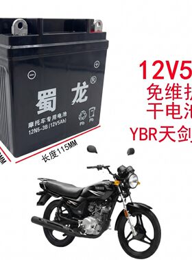 蜀龙免维护高能电池雅马哈12V5A