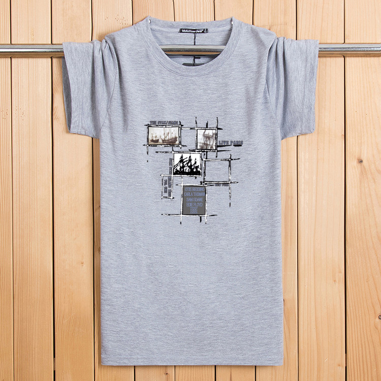 男士短袖t恤新款夏季纯棉大码半袖青少年韩版圆领宽松体恤打底衫