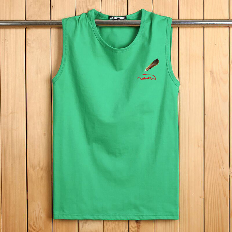 SUMMER FITNESS SPORTS COTTON VEST SLEEVELESS T-SHIRT LOOSE PERSONALITY OUTER WEAR HURDLES WIDE SHOULDER MENS LARGE SIZE WAISTCOAT TIDE