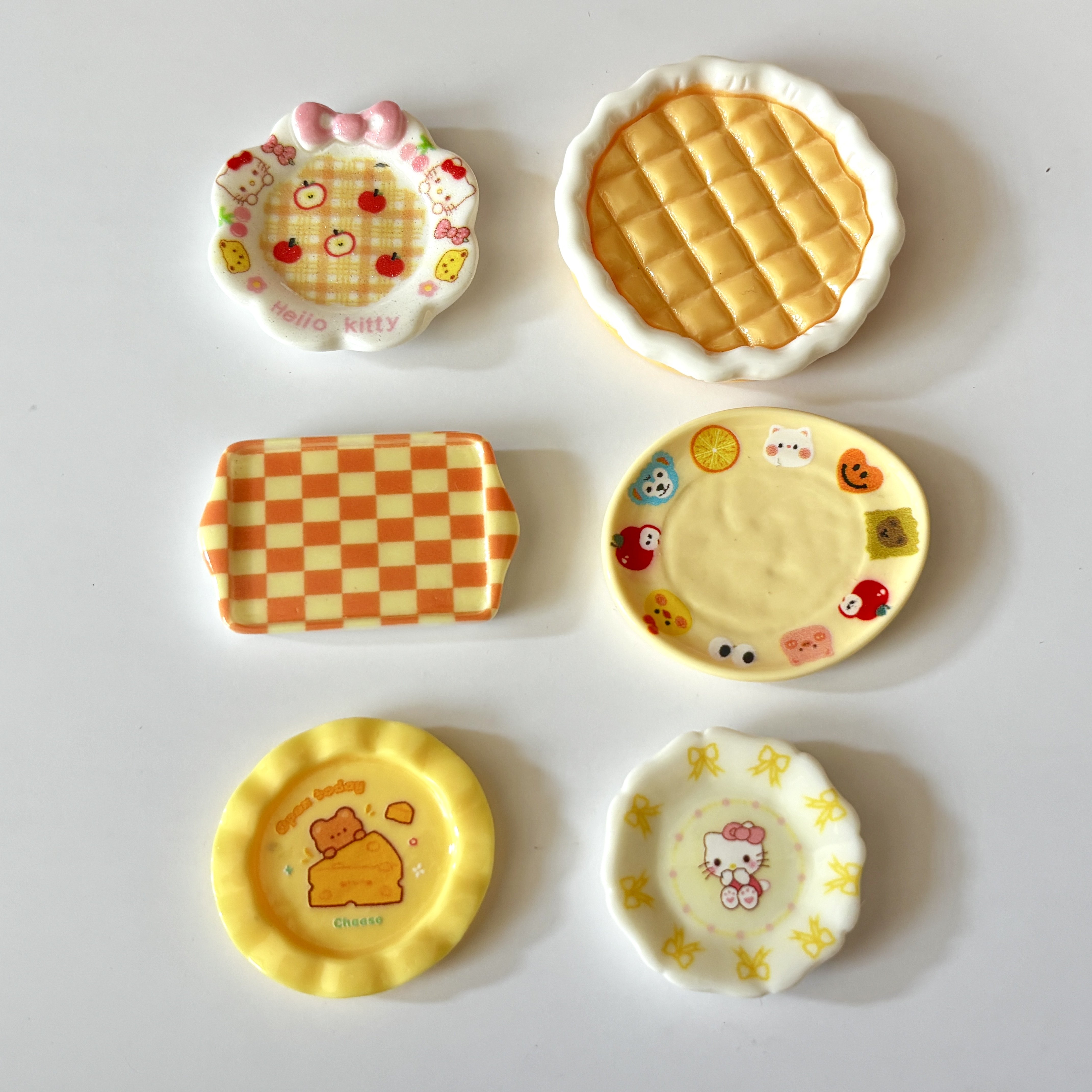 迷你盘子微缩碟子食玩bjd娃用娃屋摆件厨房盘子diy过家家甜品盘子