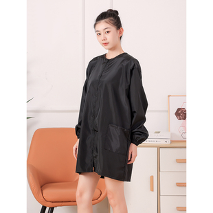 理发店围裙美发师工服发廊烫染发罩衣中工助理小工作服防水技师服