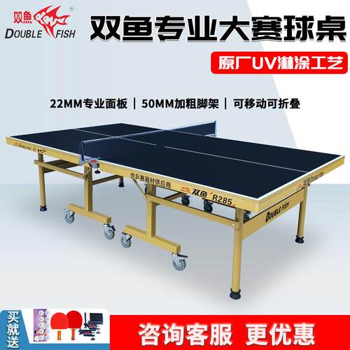 乒乓球桌家用可折叠移动标准室内R285兵乓球台桌22mm案子