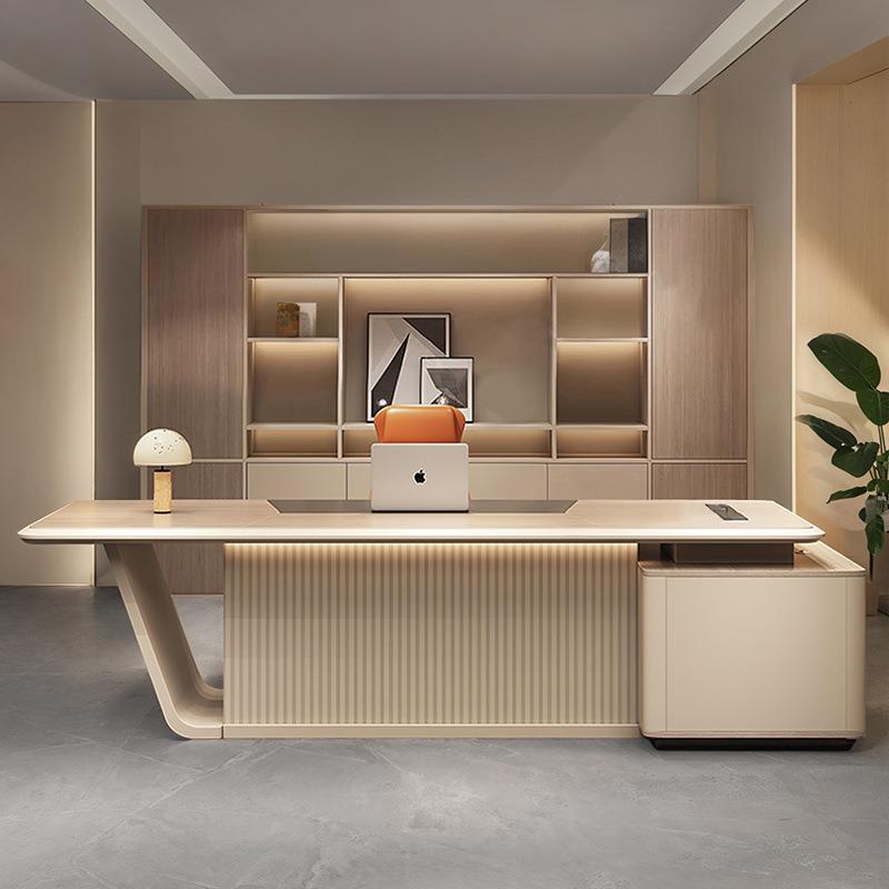 轻奢简约现代大班台主管经理总裁桌办公室桌感佛山家具直销