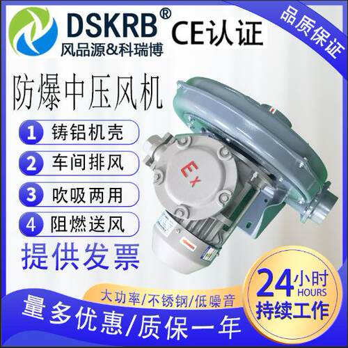 防爆中压风机1.5kw EX dII BT4 1500W变频鼓风机
