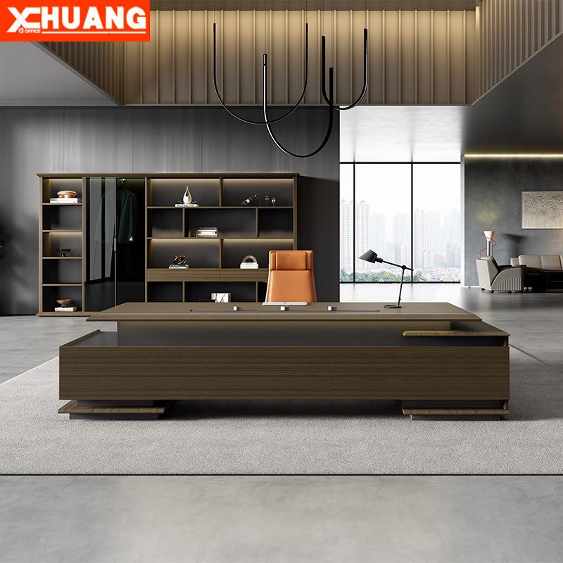老板桌办公桌高档轻奢现代简约董事长总裁桌椅组合大班台办公家具