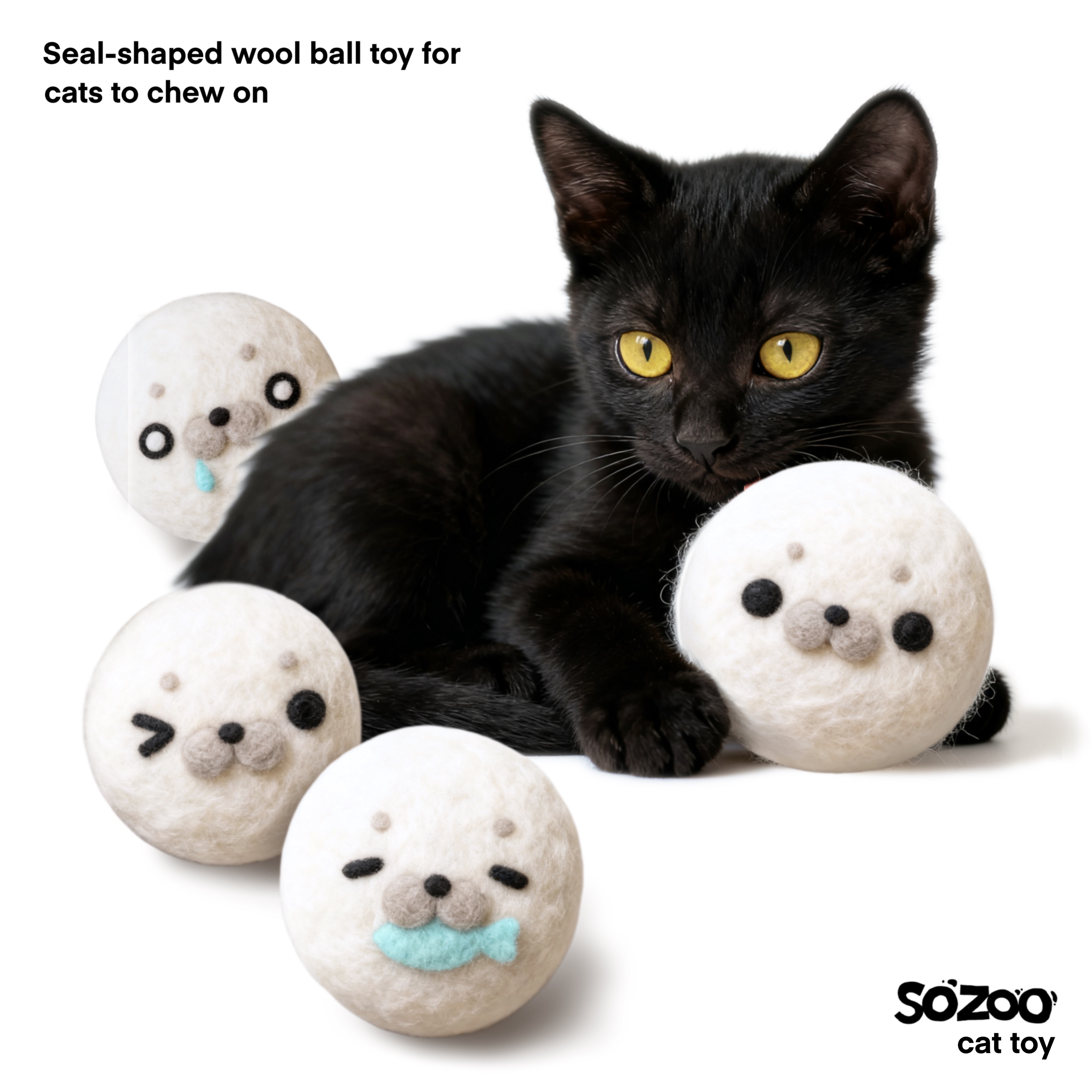 sozoo手扎毛毡球耐咬磨牙