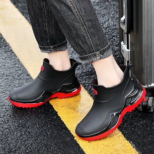 男雨鞋 男防水鞋 男雨靴新款 时尚 户外穿男靴单鞋 轻便套鞋 柔软晴雨鞋
