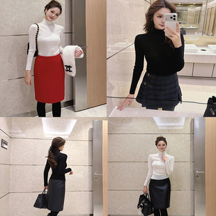 家sd 内搭打底衫 羊毛 女秋冬新款 高领100美丽诺羊毛针织衫 汤元