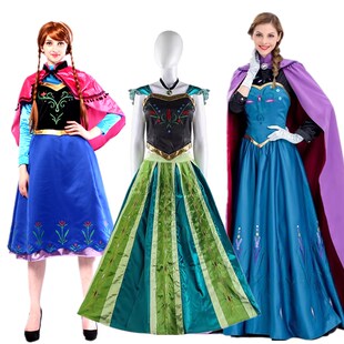 万圣节安娜cos服装冰雪奇缘大人年会迪士尼公主裙演出成人礼服