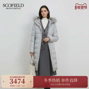 【远红外发热】Scofield女含羊毛狐狸毛领羽绒服90鹅绒2025冬新品