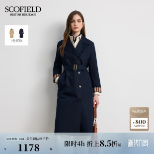 飒爽含棉长款 Scofield女装 风衣双排扣收腰 防泼水
