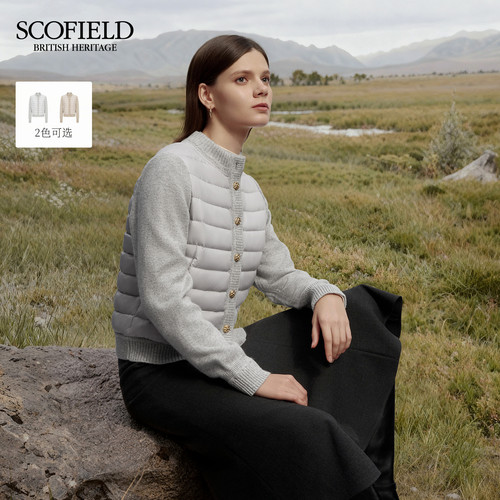 Scofield女装针织拼接羽绒服