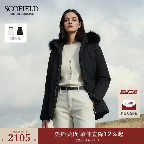 Scofield女装可拆卸毛领羽绒服