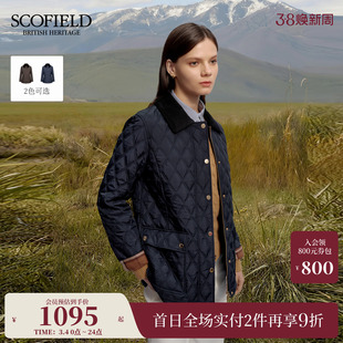 【3M新雪丽】Scofield女装灯芯绒领拼接菱格棉服外套2025秋冬新品