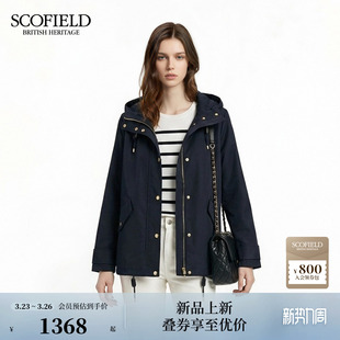 新品 口2026春季 休闲连帽抽绳外套翻盖口袋可调节袖 Scofield女装