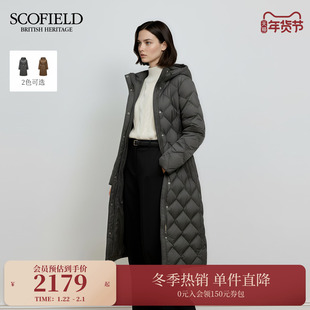 【远红外发热】Scofield女装气质连帽绗缝羽绒服2025秋冬新品