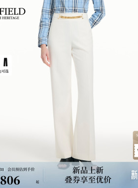 Scofield女装简约直筒西装裤微阔腿裤金色链条2026春季新品
