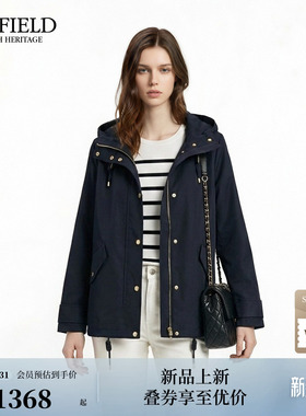 Scofield女装休闲连帽抽绳外套翻盖口袋可调节袖口2026春季新品