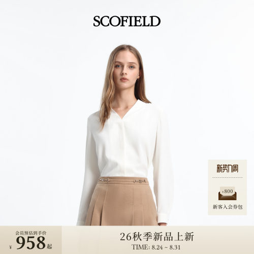 Scofield女装宽松V领长袖衬衫