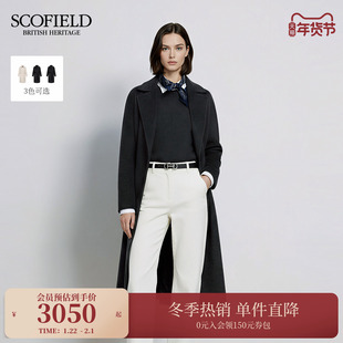 【羊毛+桑蚕丝】Scofield女装简约偏门襟大衣含羊绒2025秋冬新品