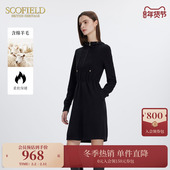 通勤休闲冬季 Scofield女装 运动风连帽针织连衣裙复古修身