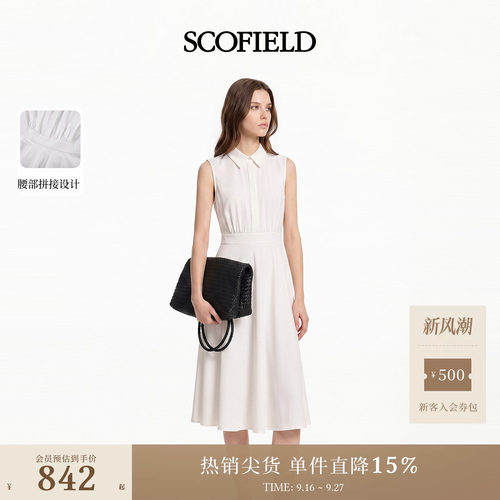 Scofield女装日常无袖衬衫连衣裙