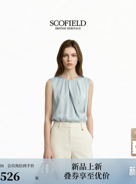 Scofield女装气质设计感无袖衬衫领口褶皱通勤上衣2026春夏新品