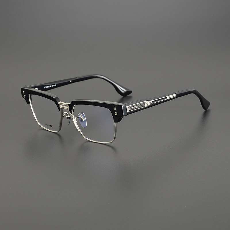 简丹克罗心潮百搭眼镜框架男商务眉毛半框可配近视防辐射高端变色