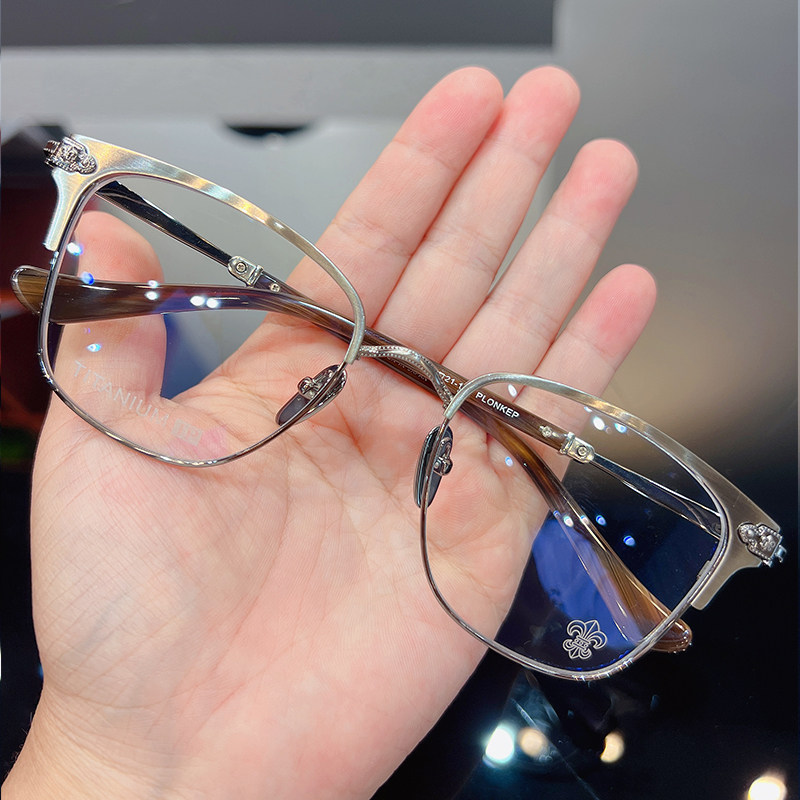 简丹克罗心潮百钛架眼镜框架男加宽超轻大脸大框复古近视防蓝光