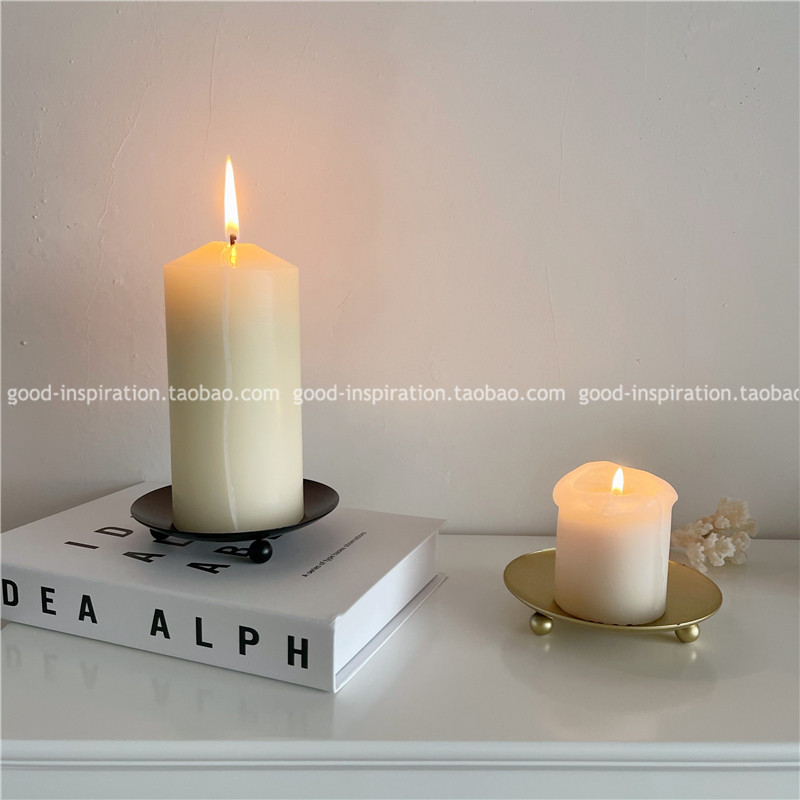 한국 촛대 수납 철판 북유럽 로맨틱 접시 촛불 기초 장식 간단한 장식 장식품 소품