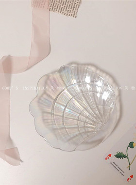 ins幻彩玻璃碟子收纳盘美甲摆件