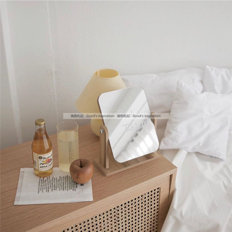 FENGWU 거울 한국식 단단한 나무 같은 스타일의 화장 거울 포즈 소품 기숙사 드레싱 거울 B & B 부드러운 장식