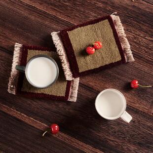 迷你手工藏毯茶杯垫 紧密厚实 舒适耐用 国庆狂欢