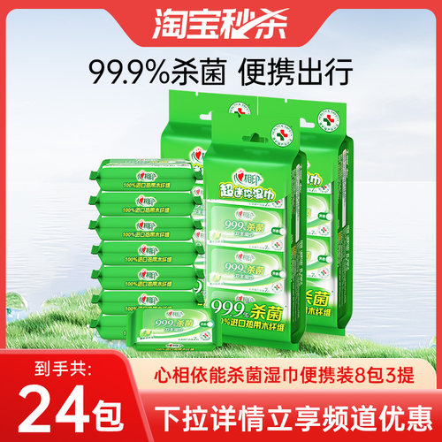 不含酒精 植物精华 99.9%杀菌率 便携小包